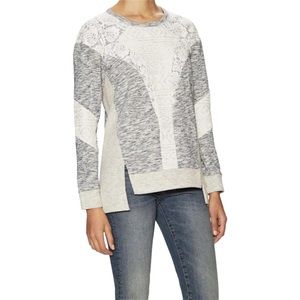 Rebecca Taylor Lurex Lace Sweater (Gray/White)
